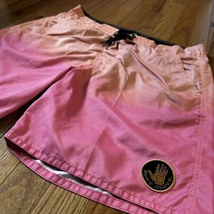 Body Glove Men’s Ombré Pink Orange Swim Trunks Size Large Size 34 90s Retro